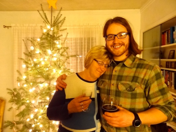 Kevin and his Mom sharing a hug on Christmas Eve.